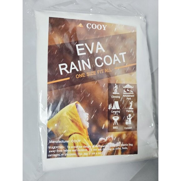 Packable Men And Women Eva Rain Jacket Waterproof Quick-drying Raincoat Poncho - Picture 2 of 3